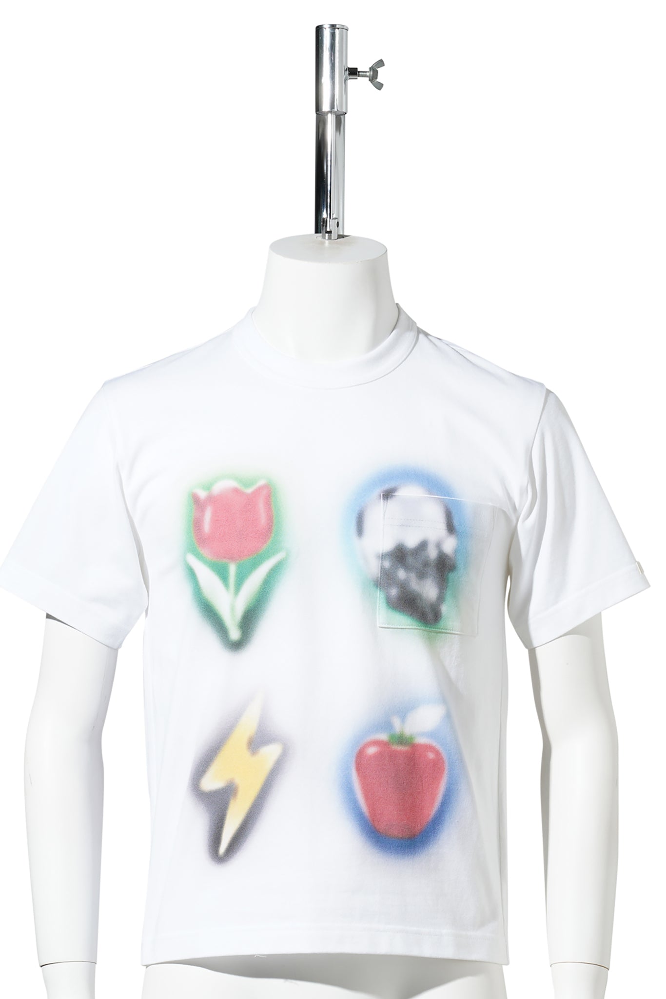 ORGANIC COTTON MISTY POCKET T-SHIRT / WHITE