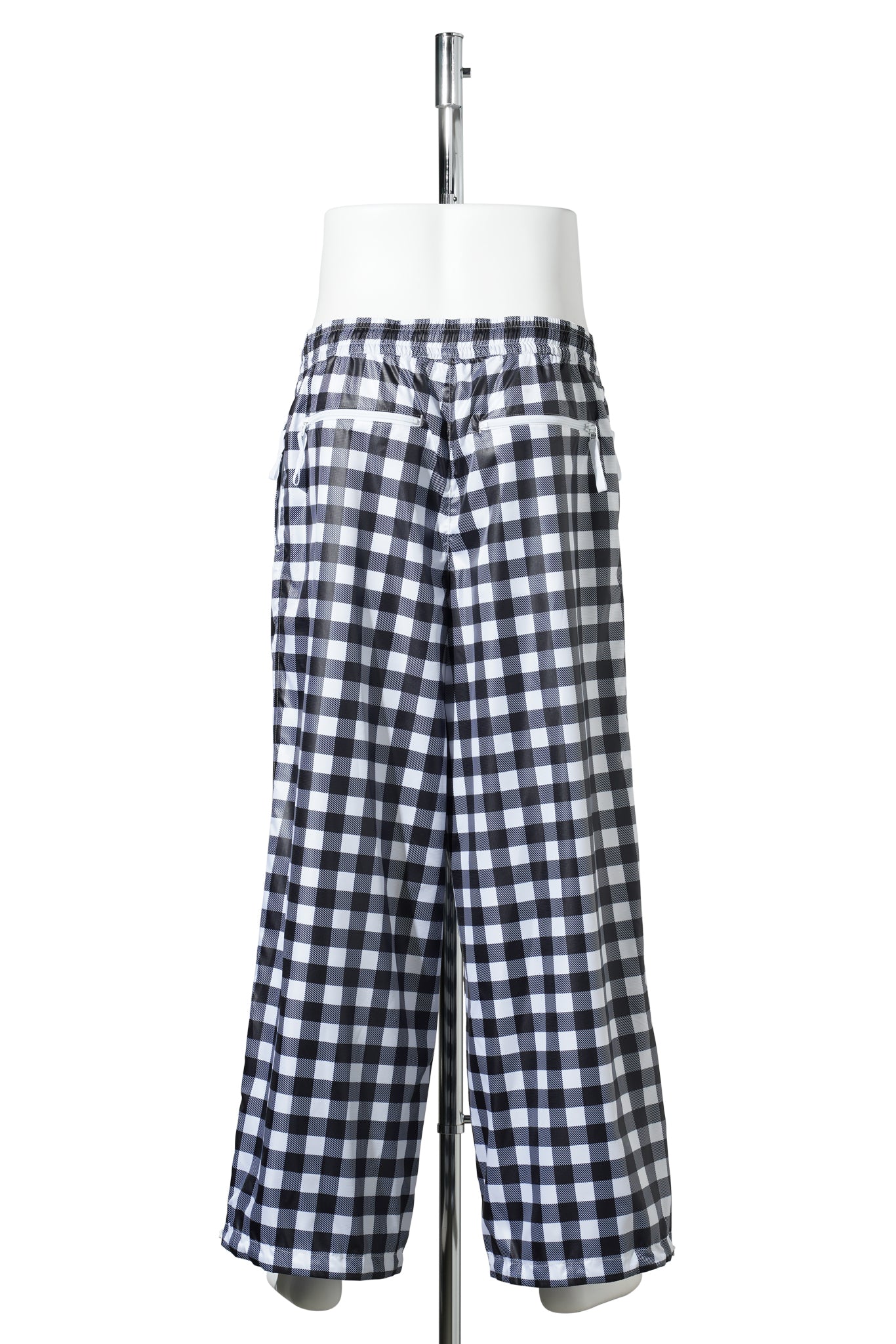 RECYCLED POLYESTER WIND PANTS / BLACK GINGHAM