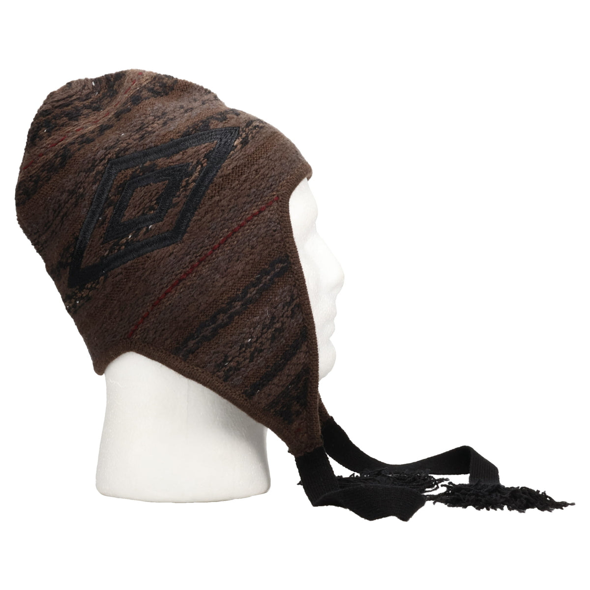 FAIR ISLE BEANIE / BLK0040:BLACK BROWN