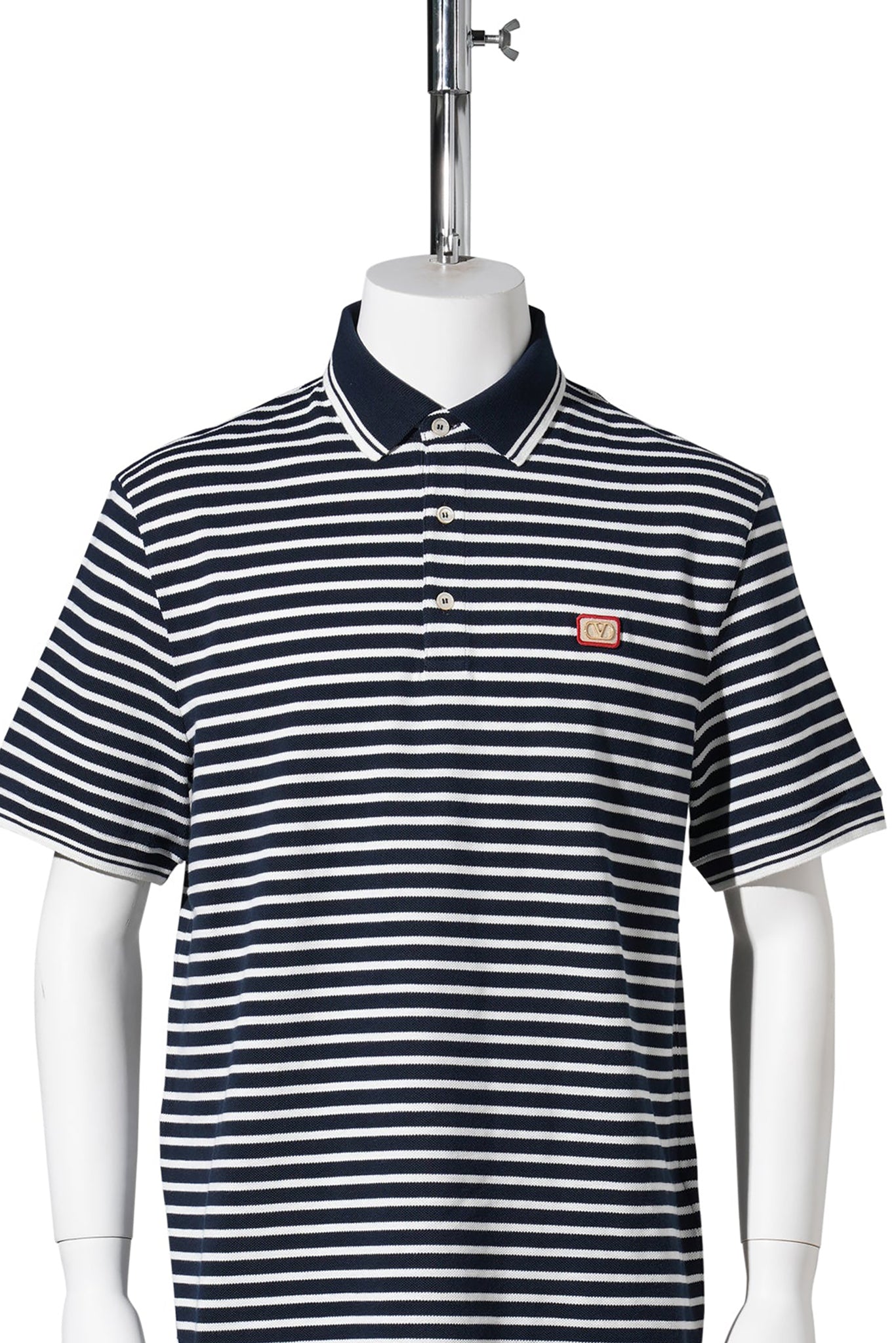 POLO JERSEY RIGATA,REG | VLOGO SIGNATURE | COTTON PIQUET / 108:BIANCO/BLU