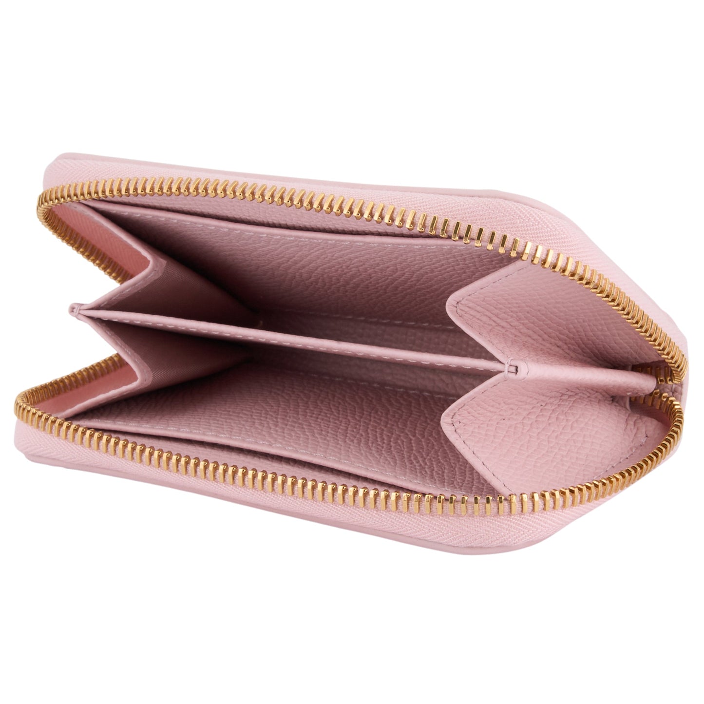 MINI ZIP AROUND WALLET | CHERRYFIC | VIT.SOFT GRAIN/A.BRASS LOGO-L.GOLD CHERR / 16Q:ROSE QUARTZ
