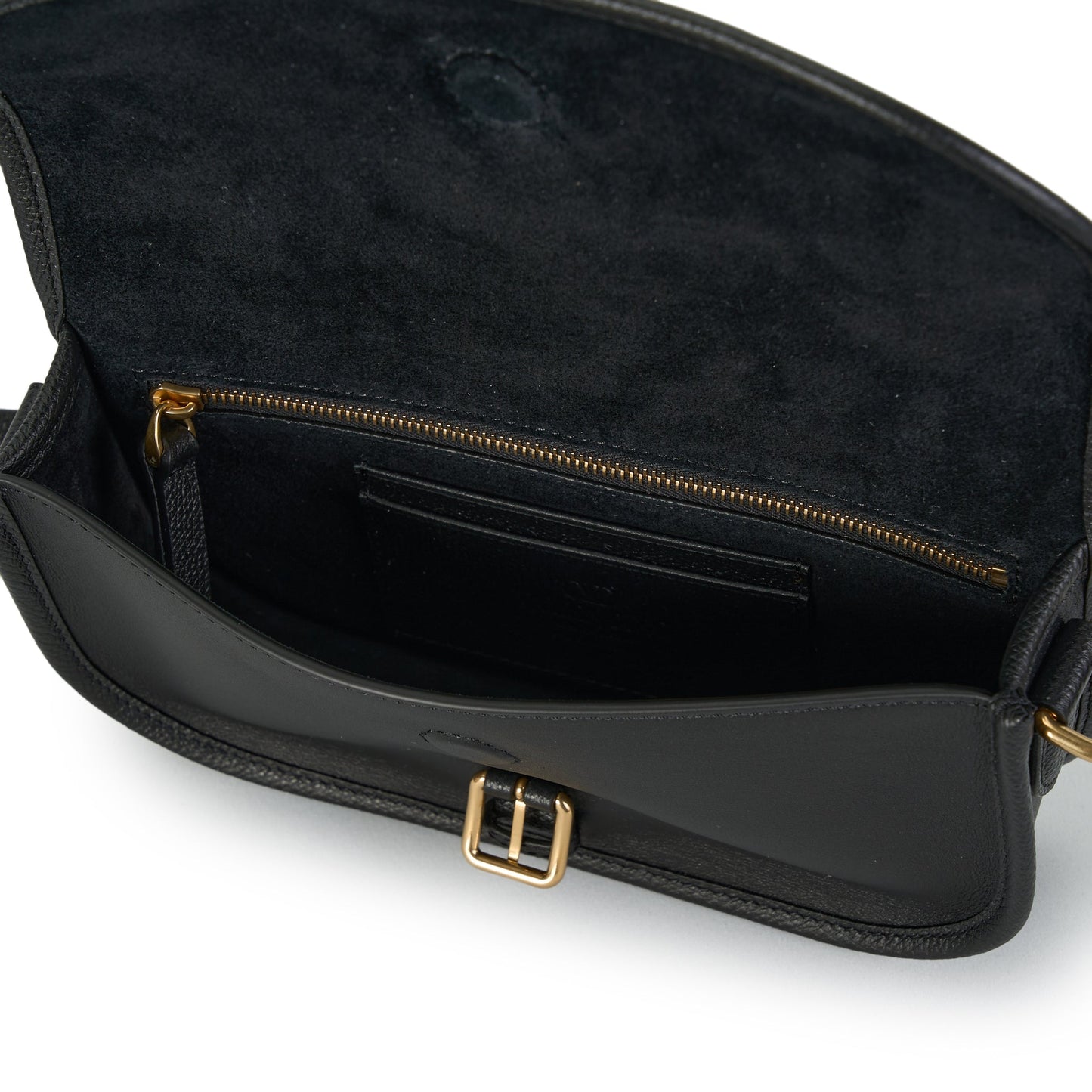 SMALL CROSS BODY BAG | ANTIBES | VIT.NAPPATO/VIT.SOFT GRAIN/A.GOLD LOGO / 0NO:NERO