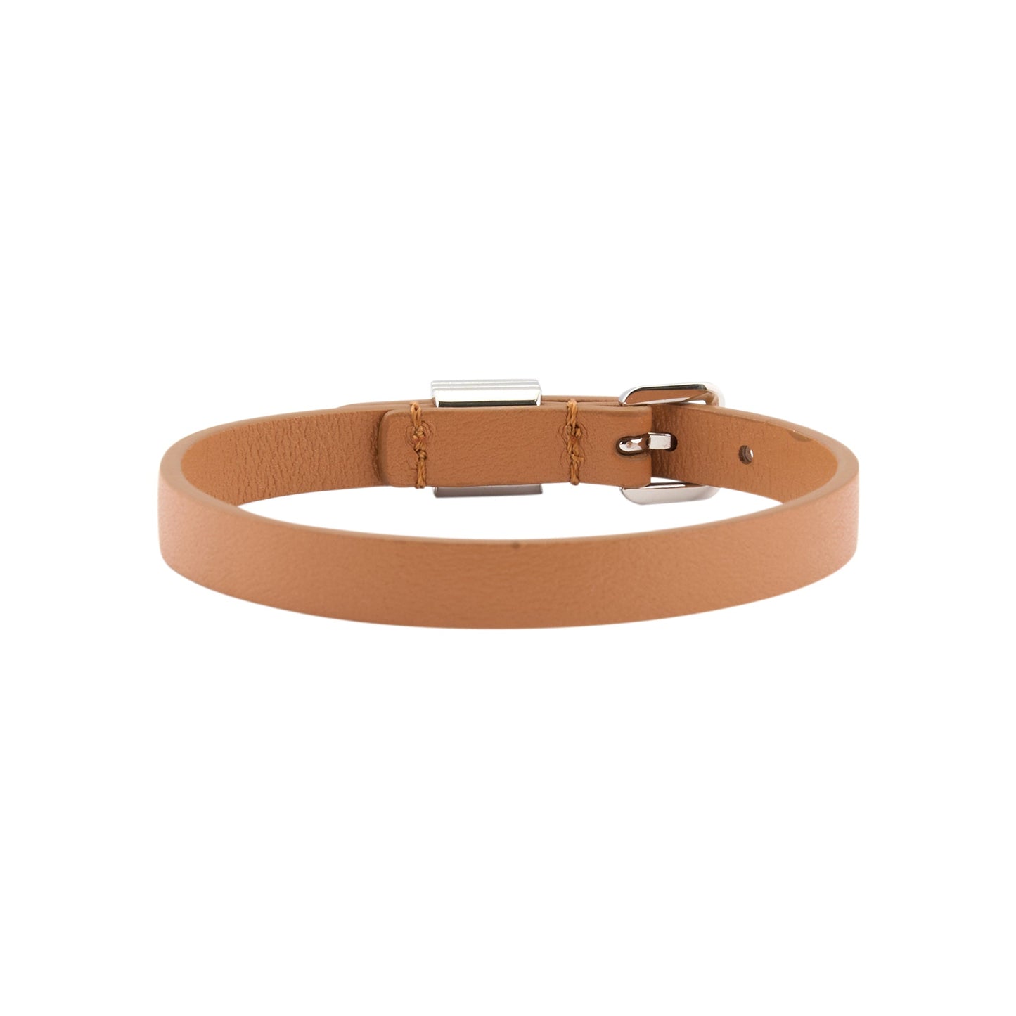 LEATHER BRACELET | ROCKSTUD | BOX CALF S./PALLADIUM STUD / WTX:WTX NATURAL CAMEL