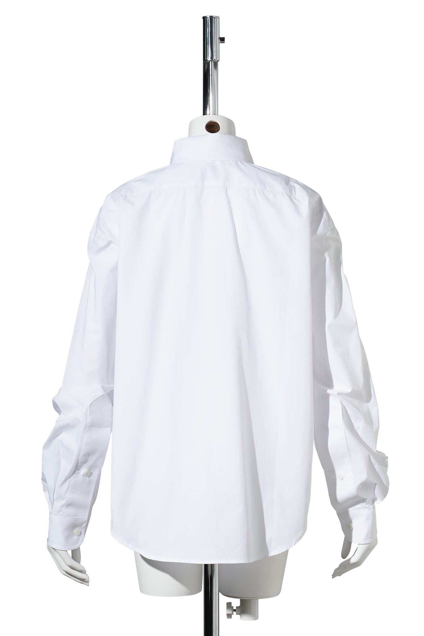 WOMEN TROMPE L'OEIL BUTTON DOWN SHIRT / WHITE