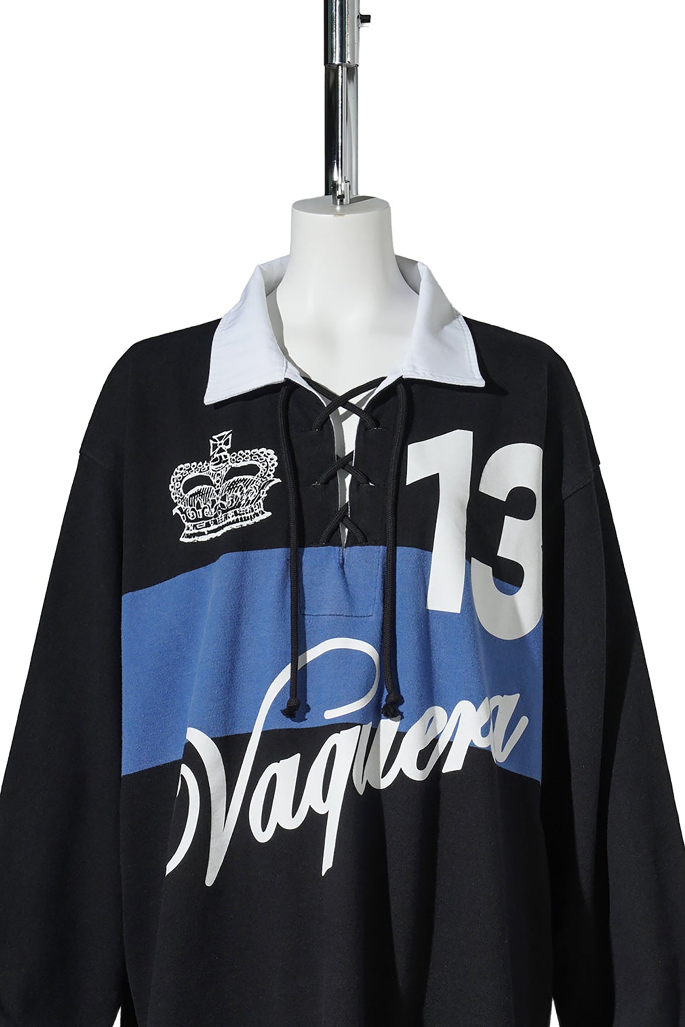 WOMEN RUGBY SHIRT KNIT / BLACK BLUE