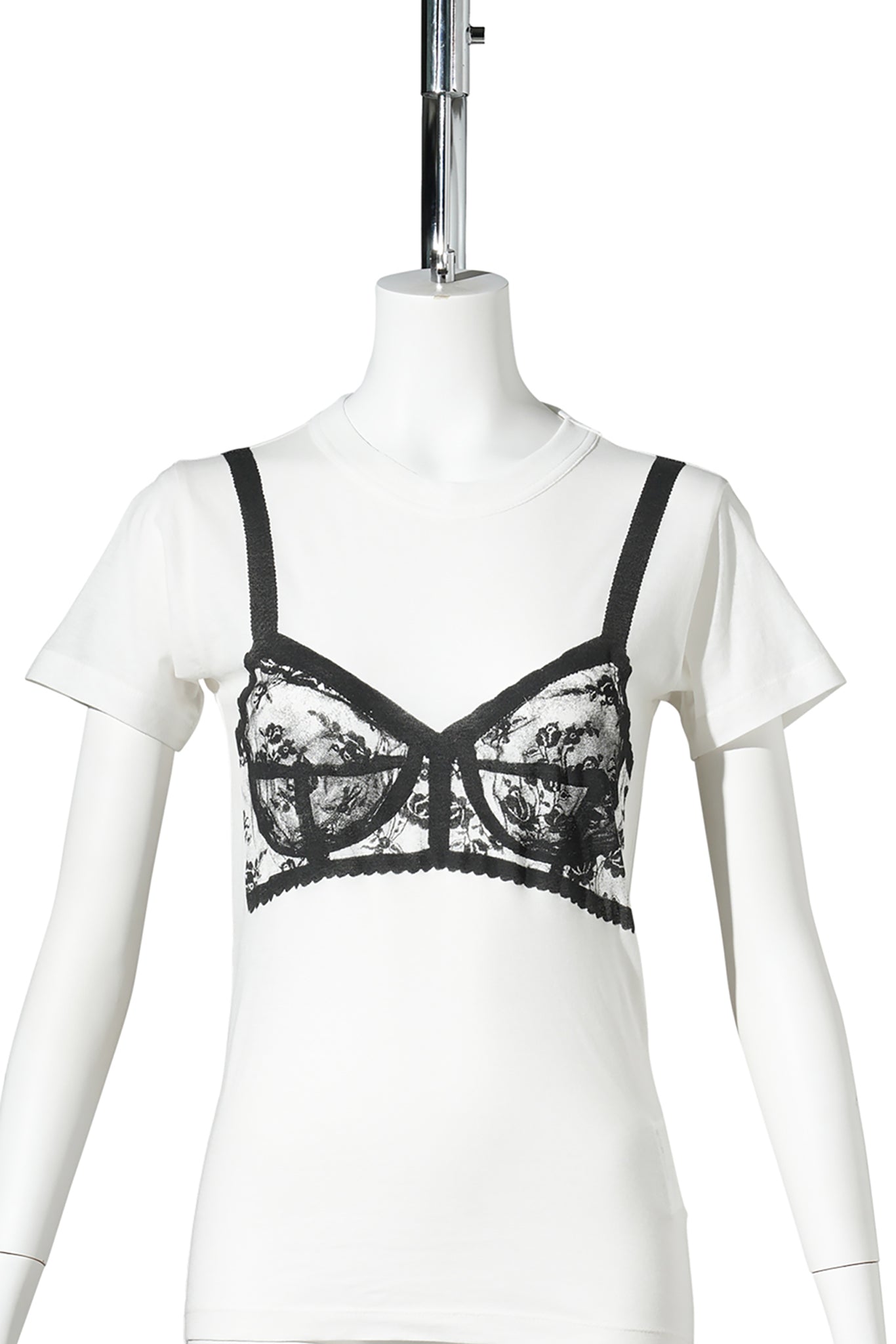 WOMEN BRA T SHIRT KNIT / WHITE