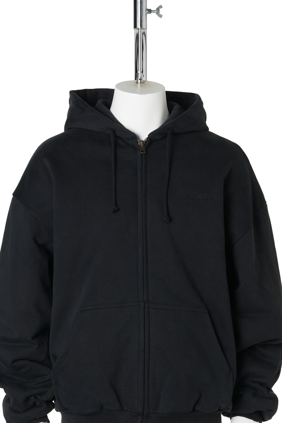 PUFFED ZIP-UP HOODIE / WASHED BLACK
