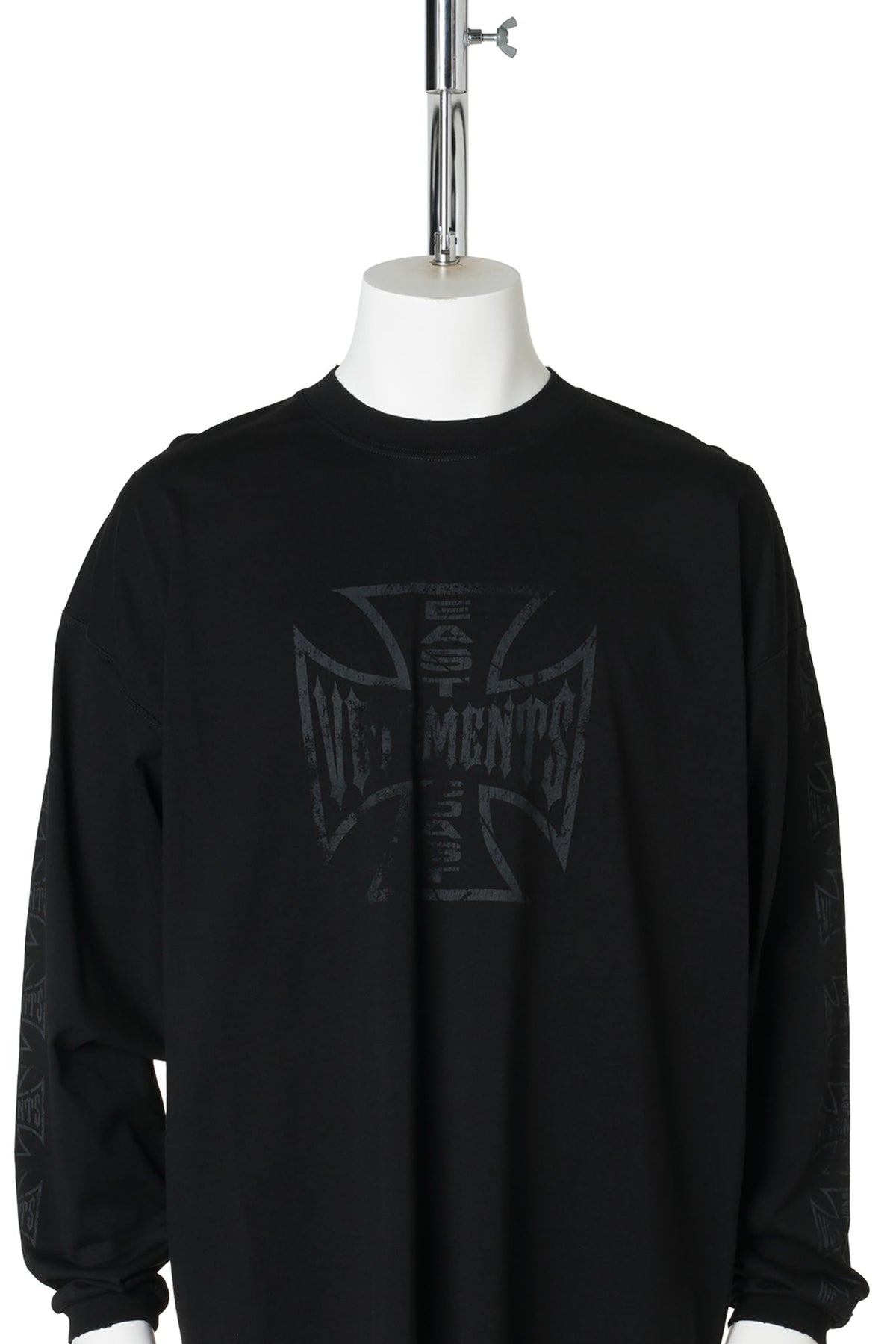 BIKER CROSS LOGO LONGSLEEVE / VINATAGE BLACK