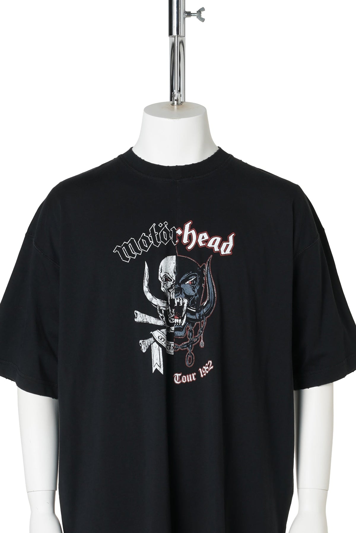 VETEMENTSXMOTORHEAD DOUBLE GRAPHIC CUT-UP T-SHIRT / WASHED BLACK