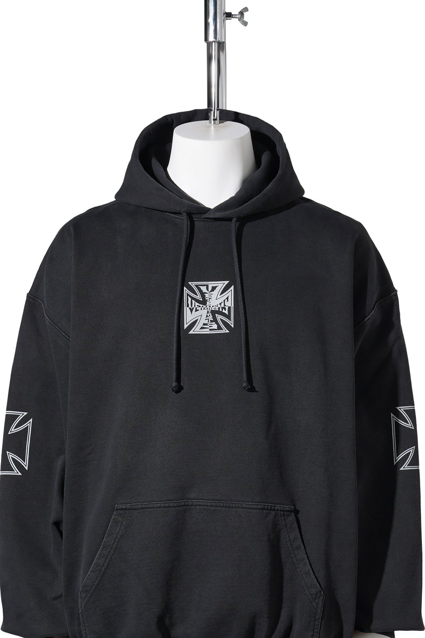 TRIPPLE BIKER CROSS LOGO HOODIE / BLACK