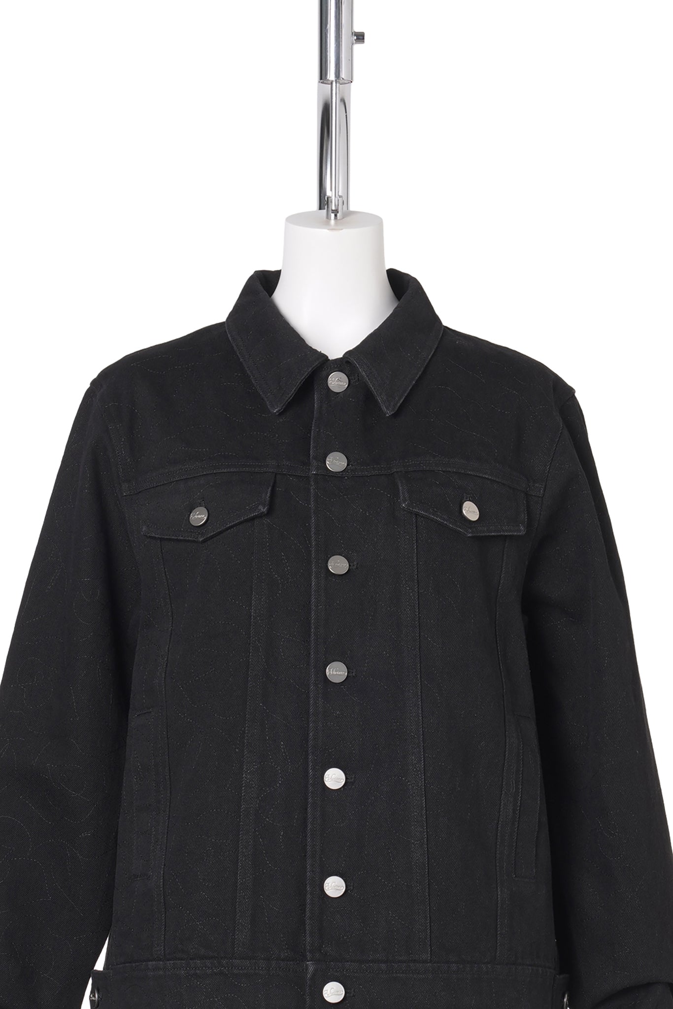 MATELASSE DENIM PLIS CREUX JACKET / BLACK