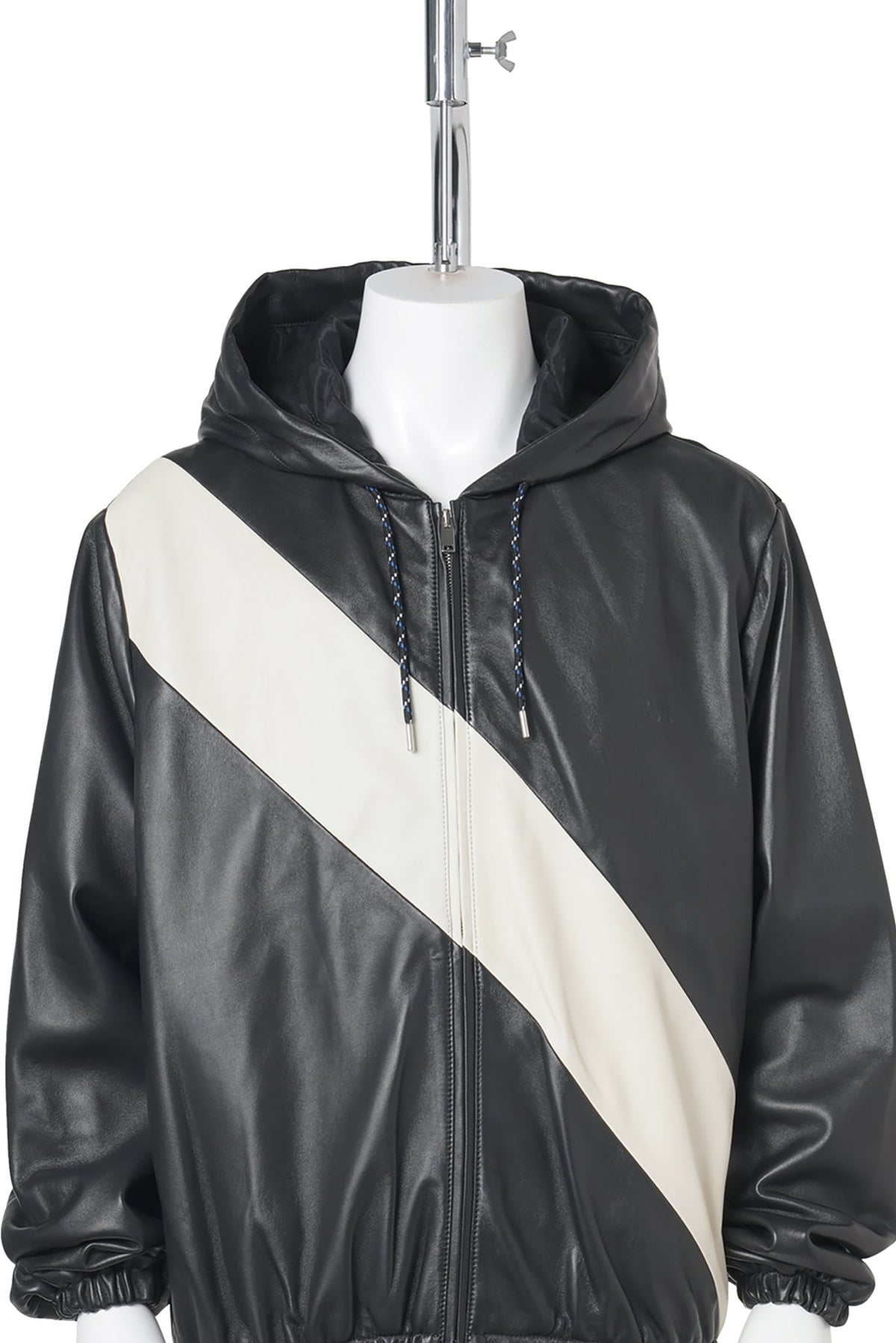 VISTA LEATHER ANORAK / BLACK/IVORY