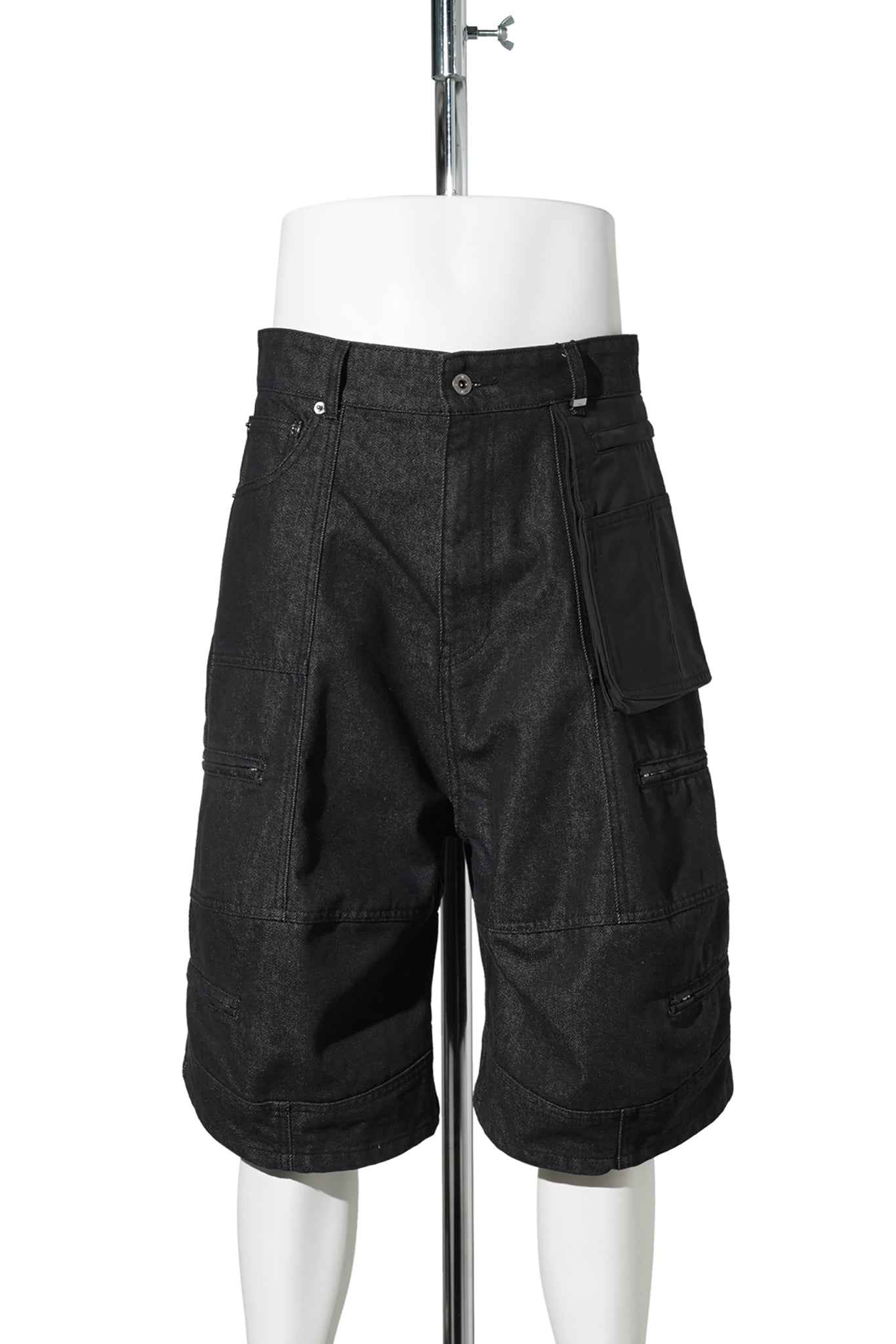 BLACK MENS CARPANTER DENIM SHORTS / BLACK