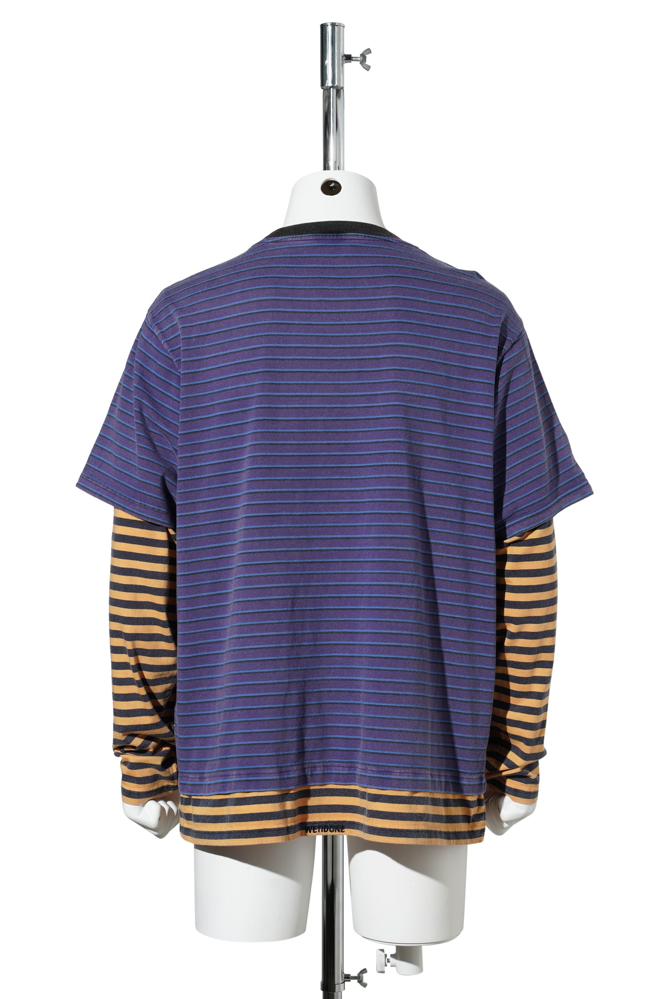BLUE STRIPE LAYERED LONG-SLEEVED T-SHIRT / BLUE