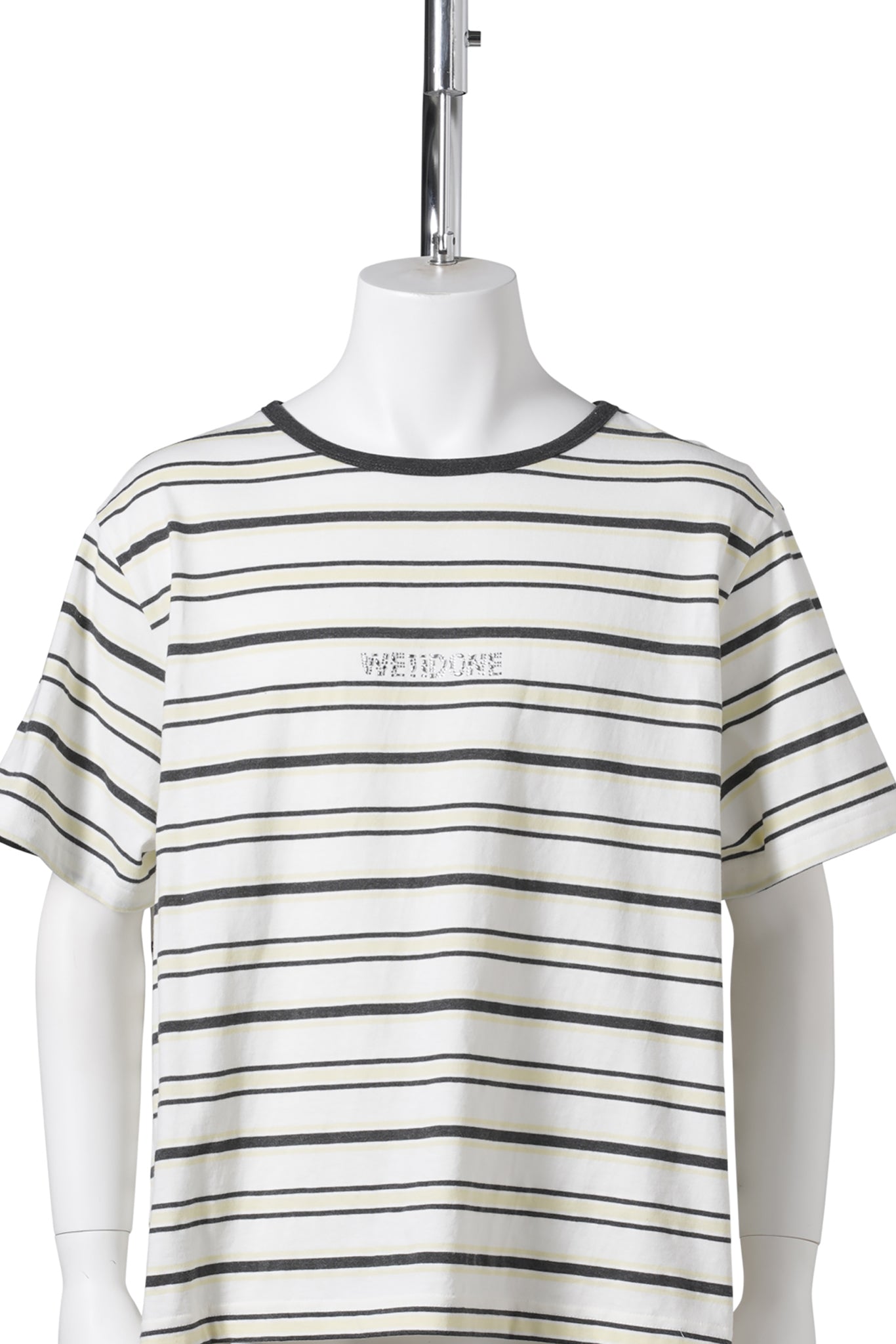 WHITE RHINESTONE STRIPE T-SHIRT / WHITE