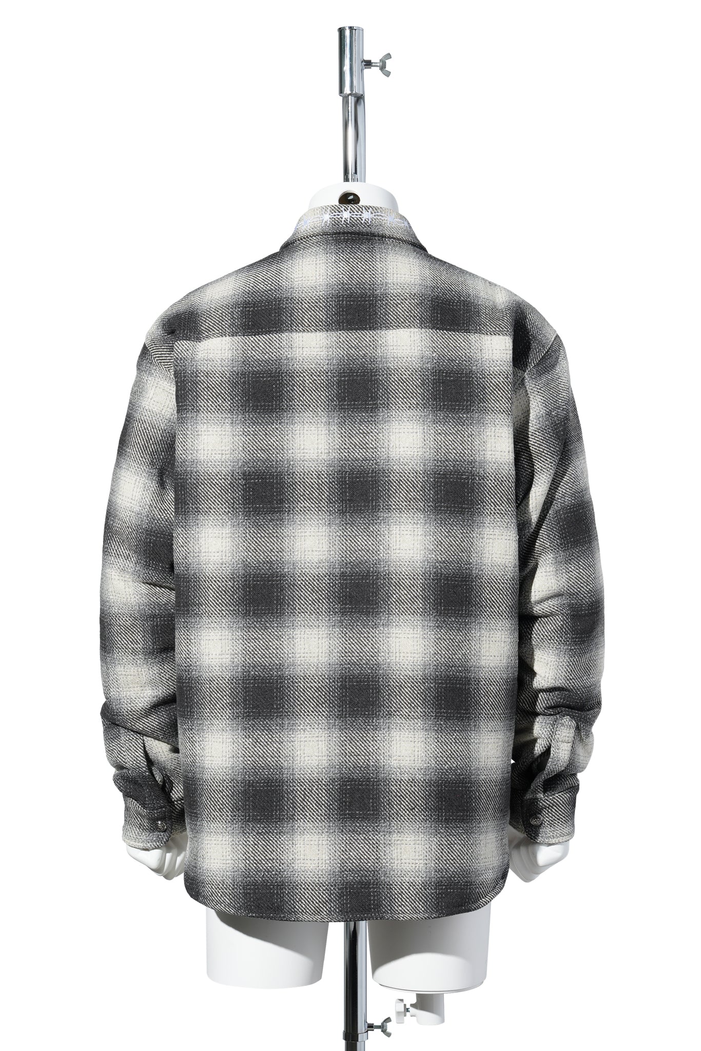 QUILTED LINED FLANNEL / BLACK PLAID