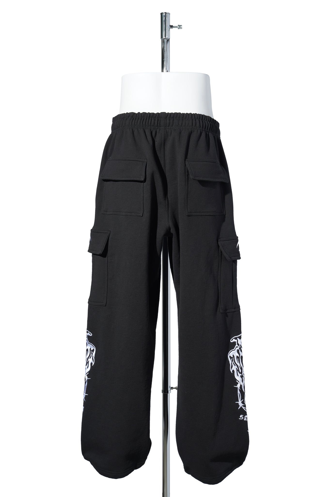 SERENITY BAGGY CARGO SWEATPANTS / BLACK