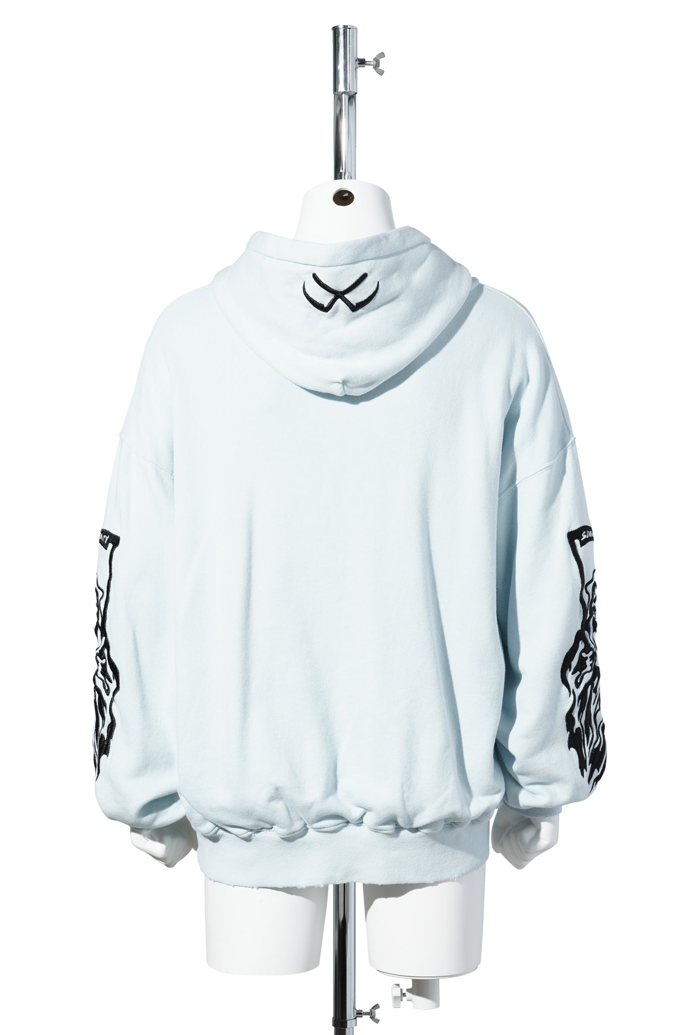 SERENITY REAPER DISTRESSED THERMAL LINED HOODIE / ICE GREY