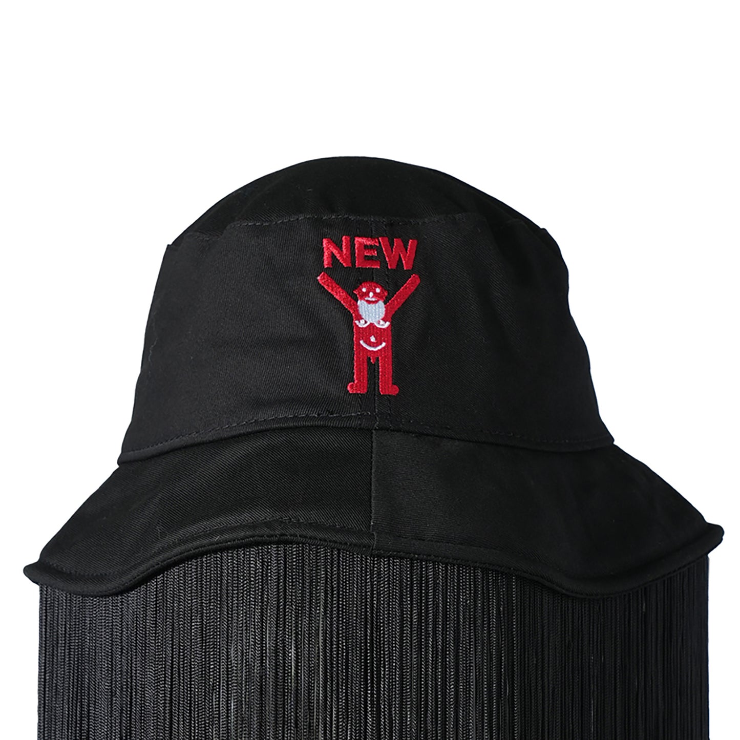 W-BUCKET HAT + FRINGES / COMB.I BLACK