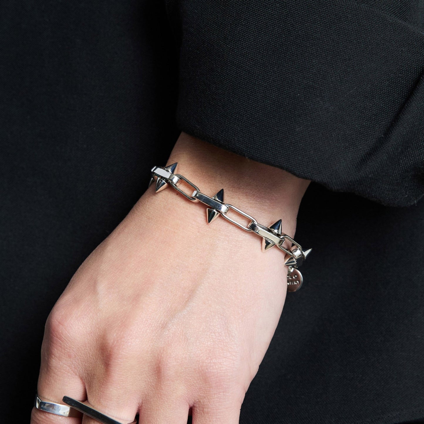 SPIKE LINK BRACELET -15MM- / SILVER