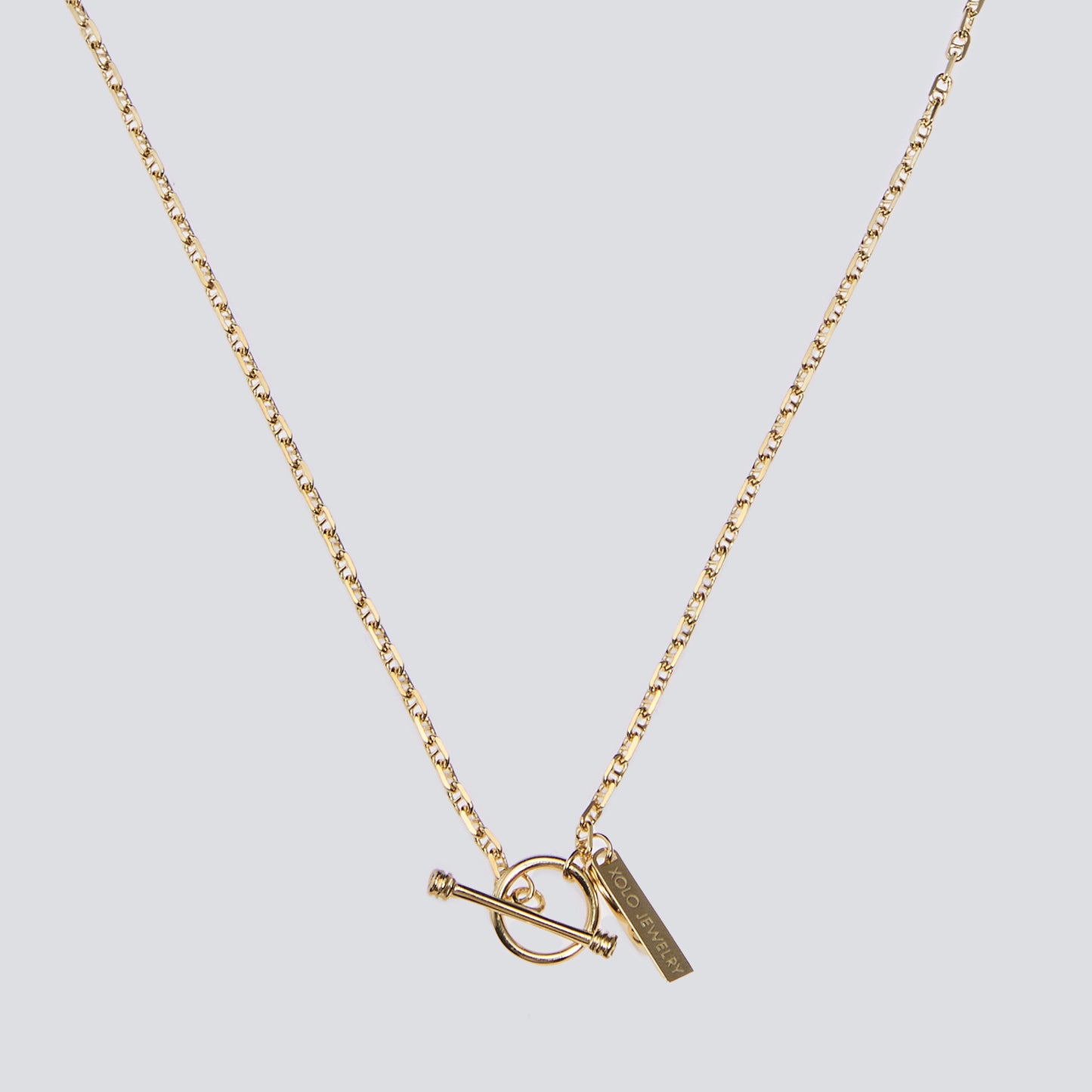 TINY SOLID ANCHOR LINK NECKLACE -GOLD- / GOLD