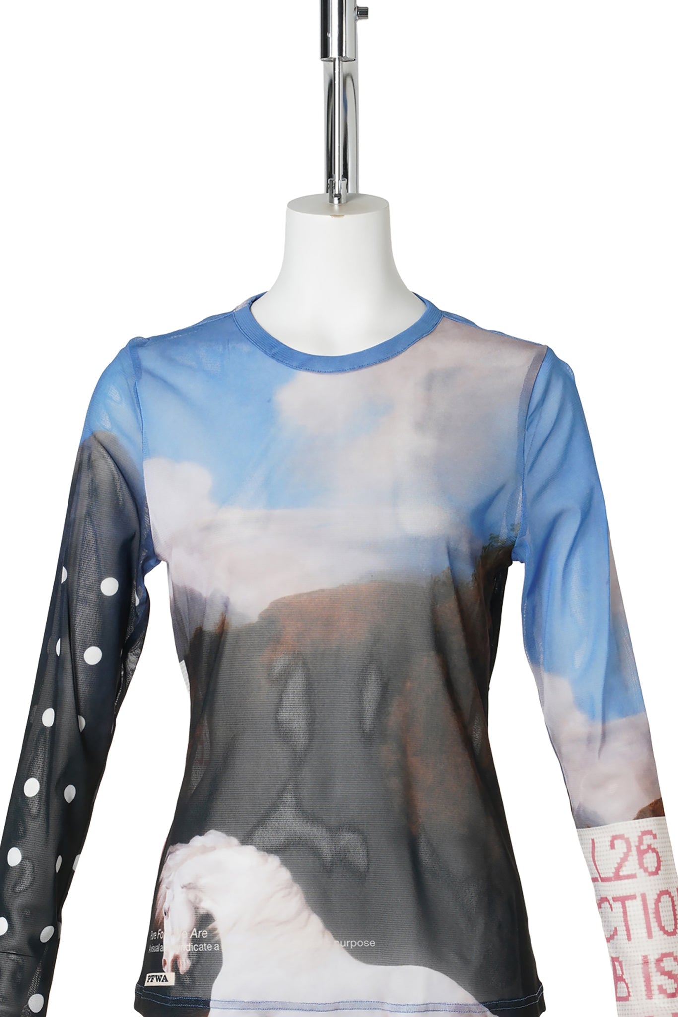 GRAPHIC MESH TOP / B