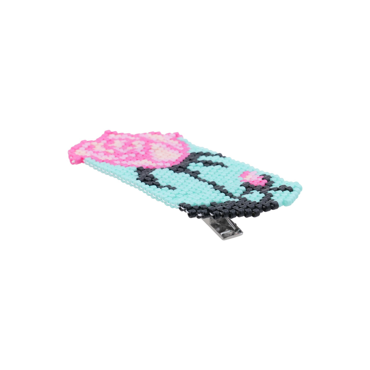 MINT PINK ROSA / BEADED HAIR CLIP / MINK/PINK