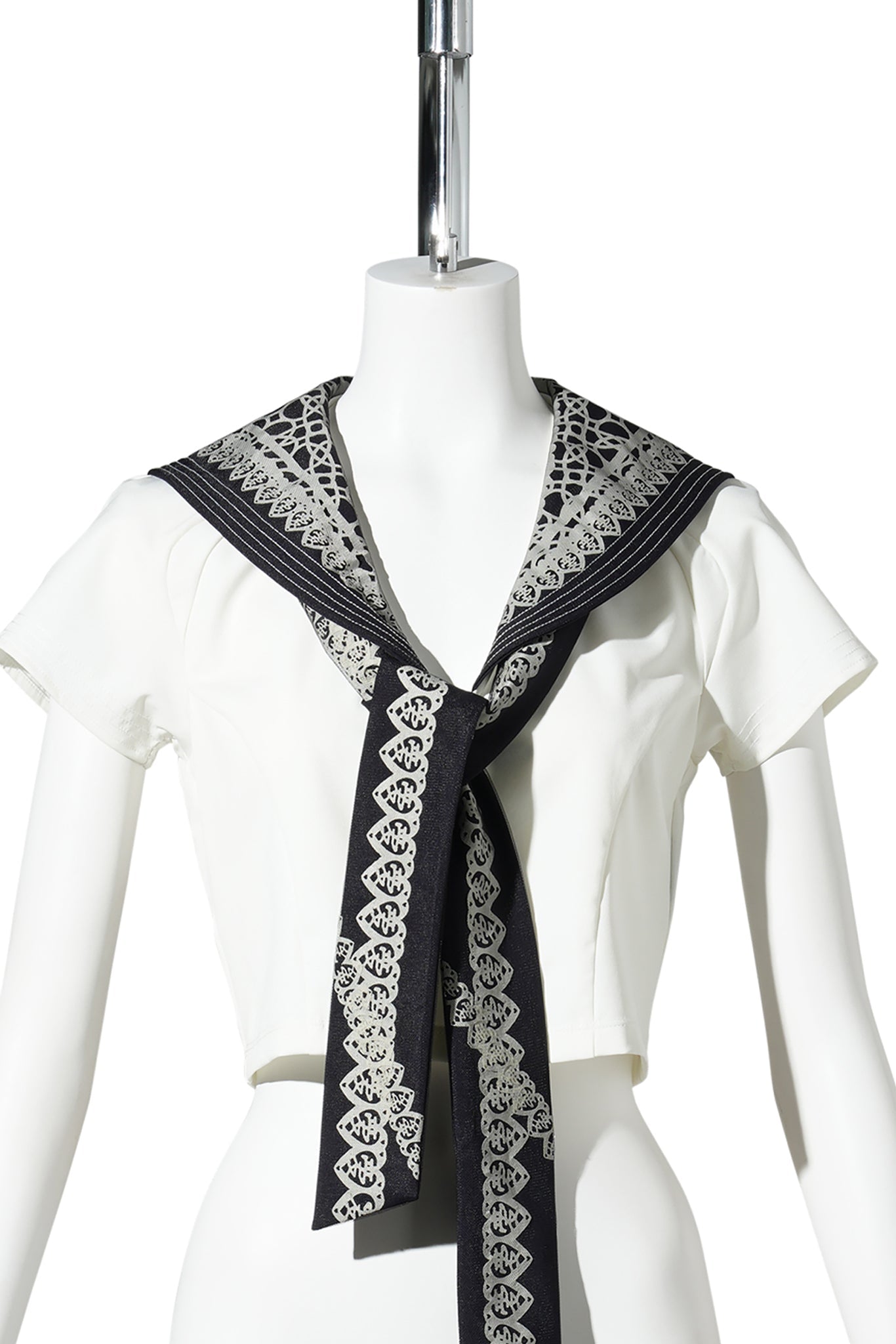 SAILOR SCARF TOP / WHITE/NAVY