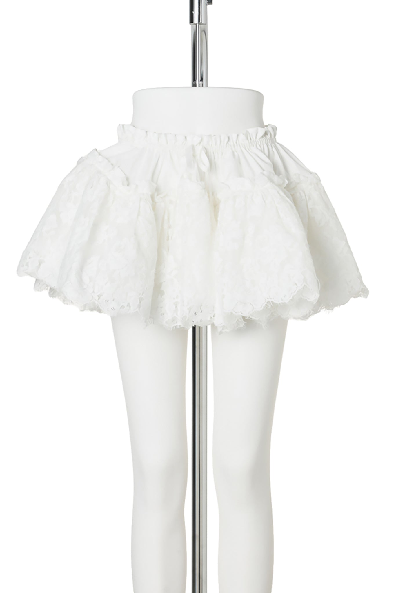LACE LAYERED TUTU SKIRT / WHITE
