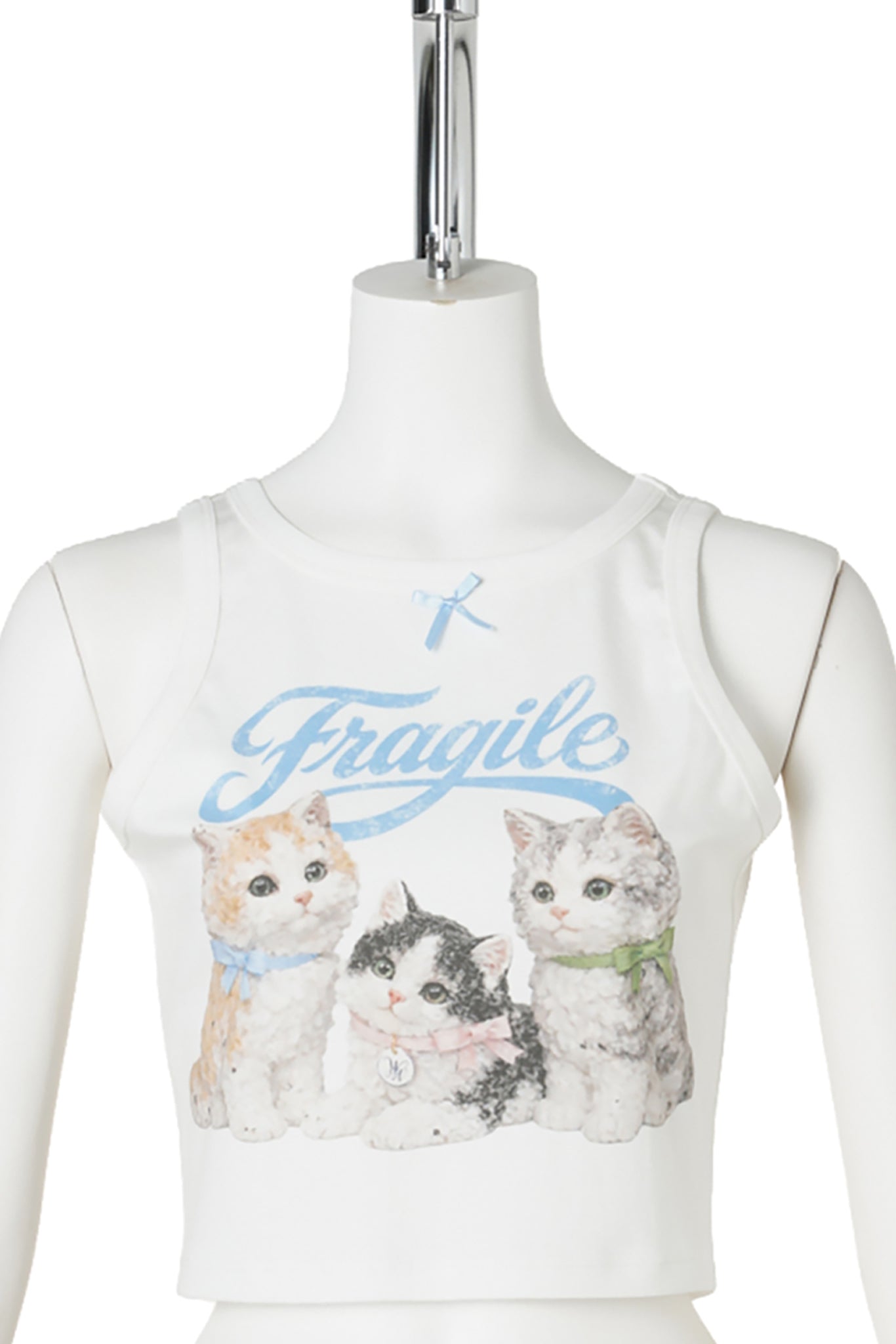 FRAGILE KITTENS TANK TOP / WHITE