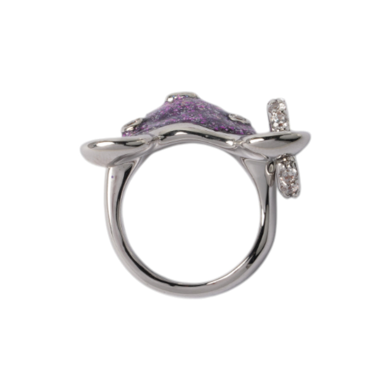 RESIN COATING UGLY BEAR RING / PURPLE