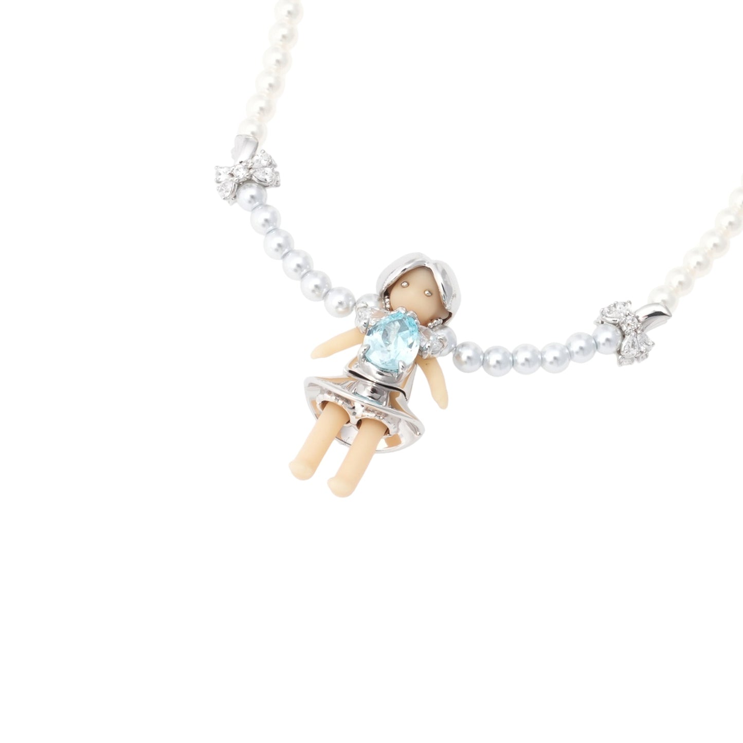 MIDDLE GIRL BEADED BRAID NECKLACE / BLUE