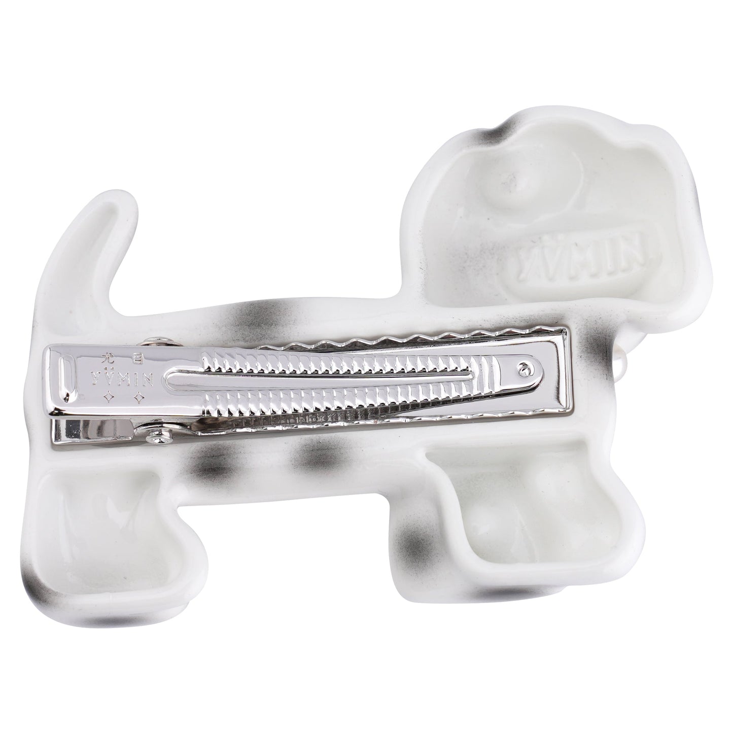 FLOWER DECORATED PUPPY HAIR PIN / WHITE