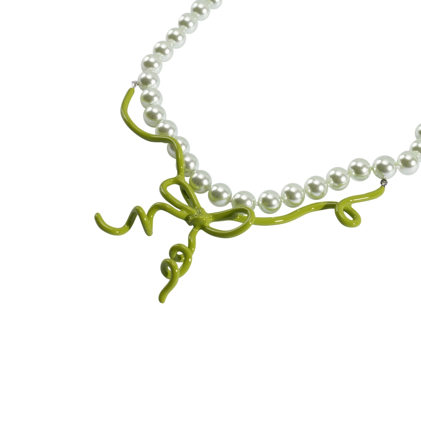 VINES PEARL NECKLACE / GREEN
