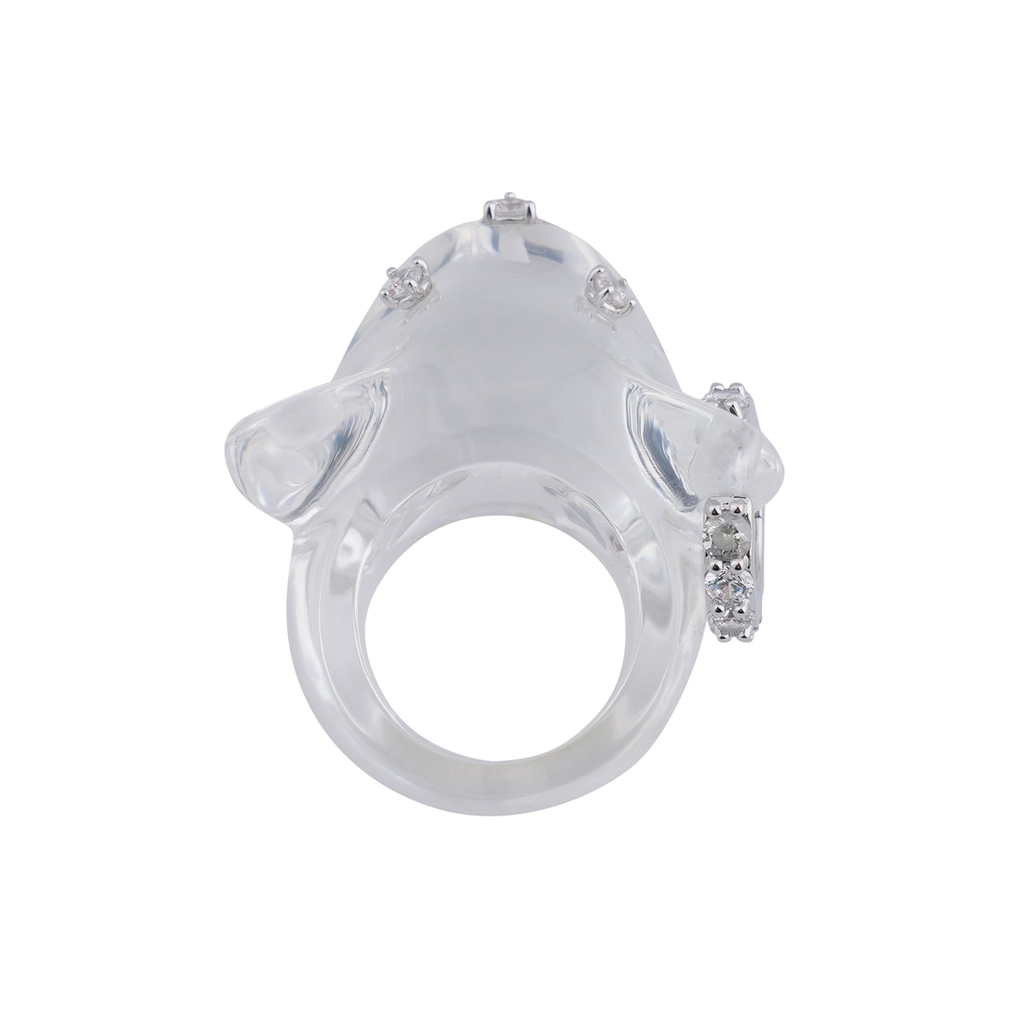 GRAPE BEAR HEAD RING / TRANSPARENT