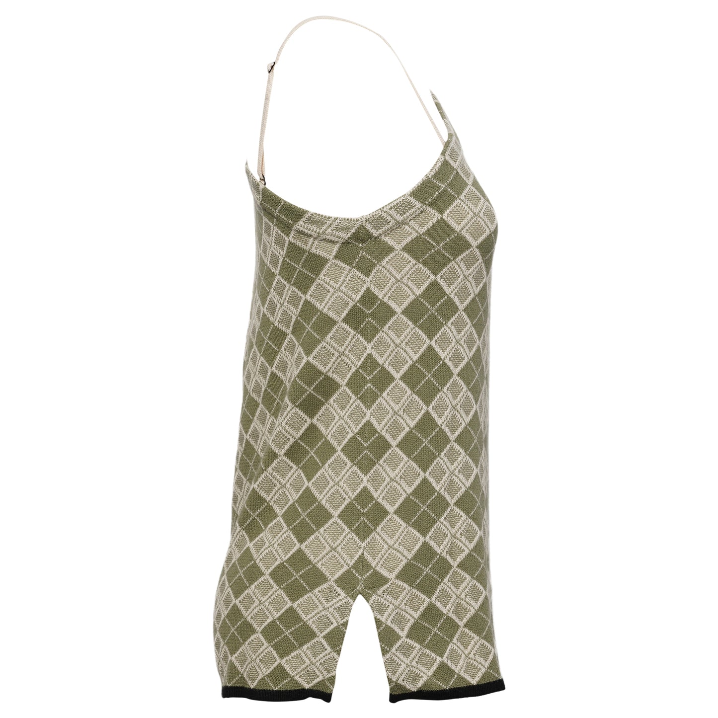ARGYLE SLIM ONE SHOULDER TEE / ARMY