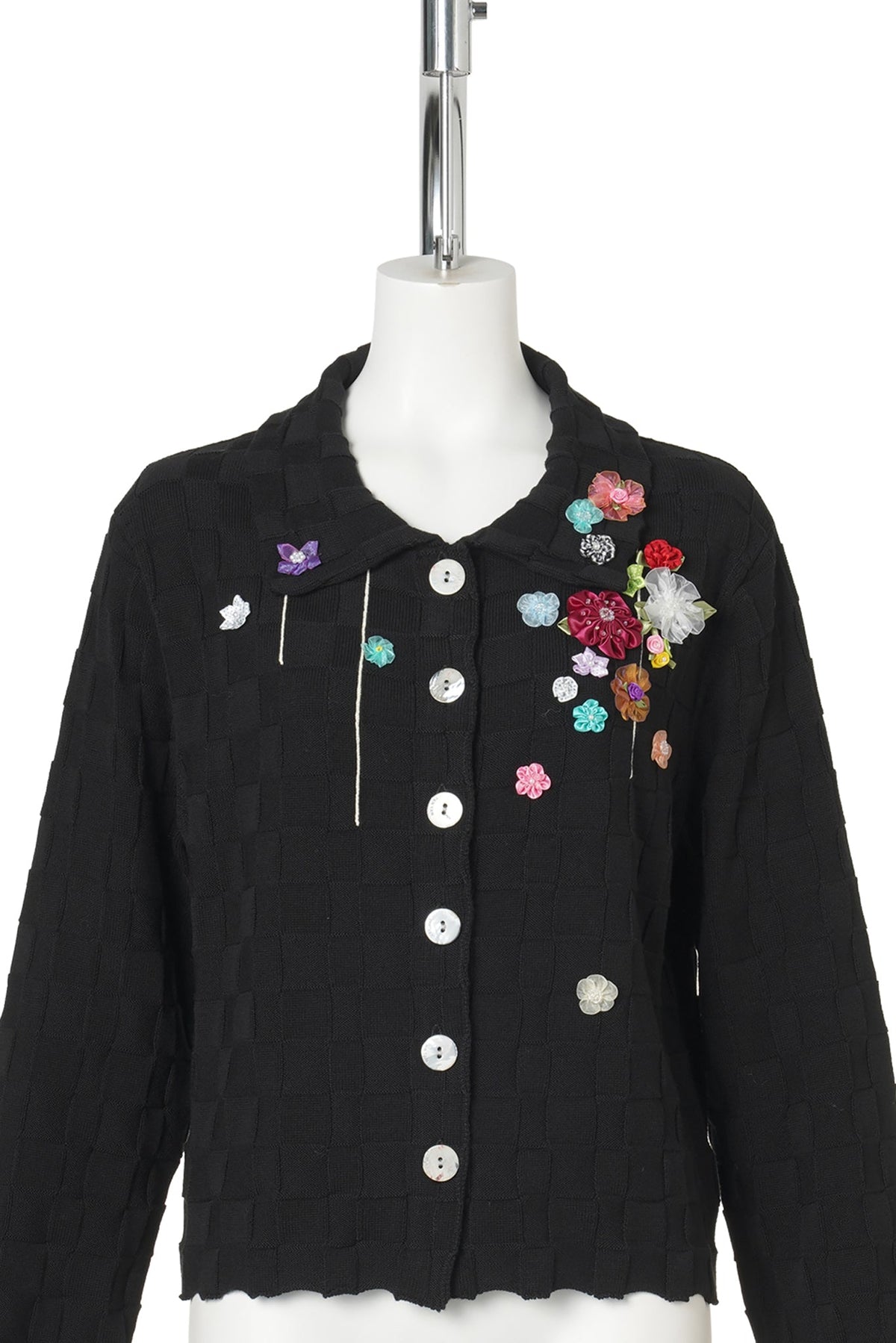 FLORAL CHECK SHRUNKEN JACKET / BLACK
