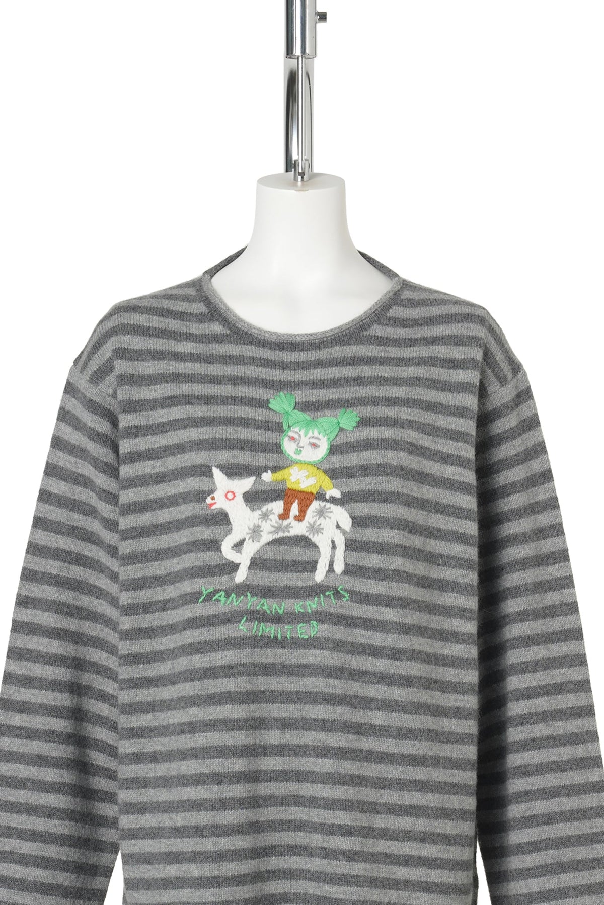 WAWA LS CREW PULLOVER (STRIPE) / GREY STRIPE