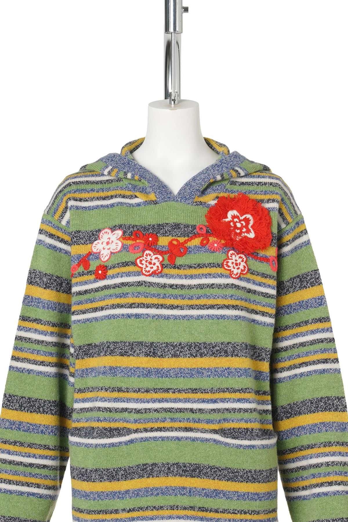 GARDEN STRIPE HOODY / GREEN MULTI STRIPE