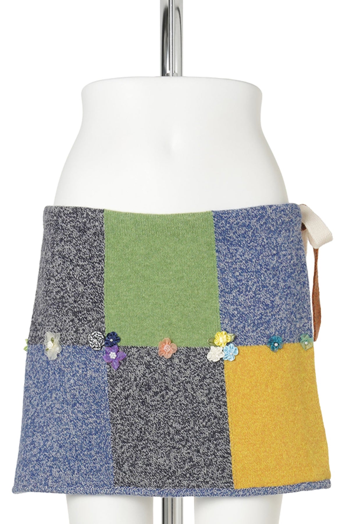 GARDEN CHECK APRON / NAVY/GREEN MULTI