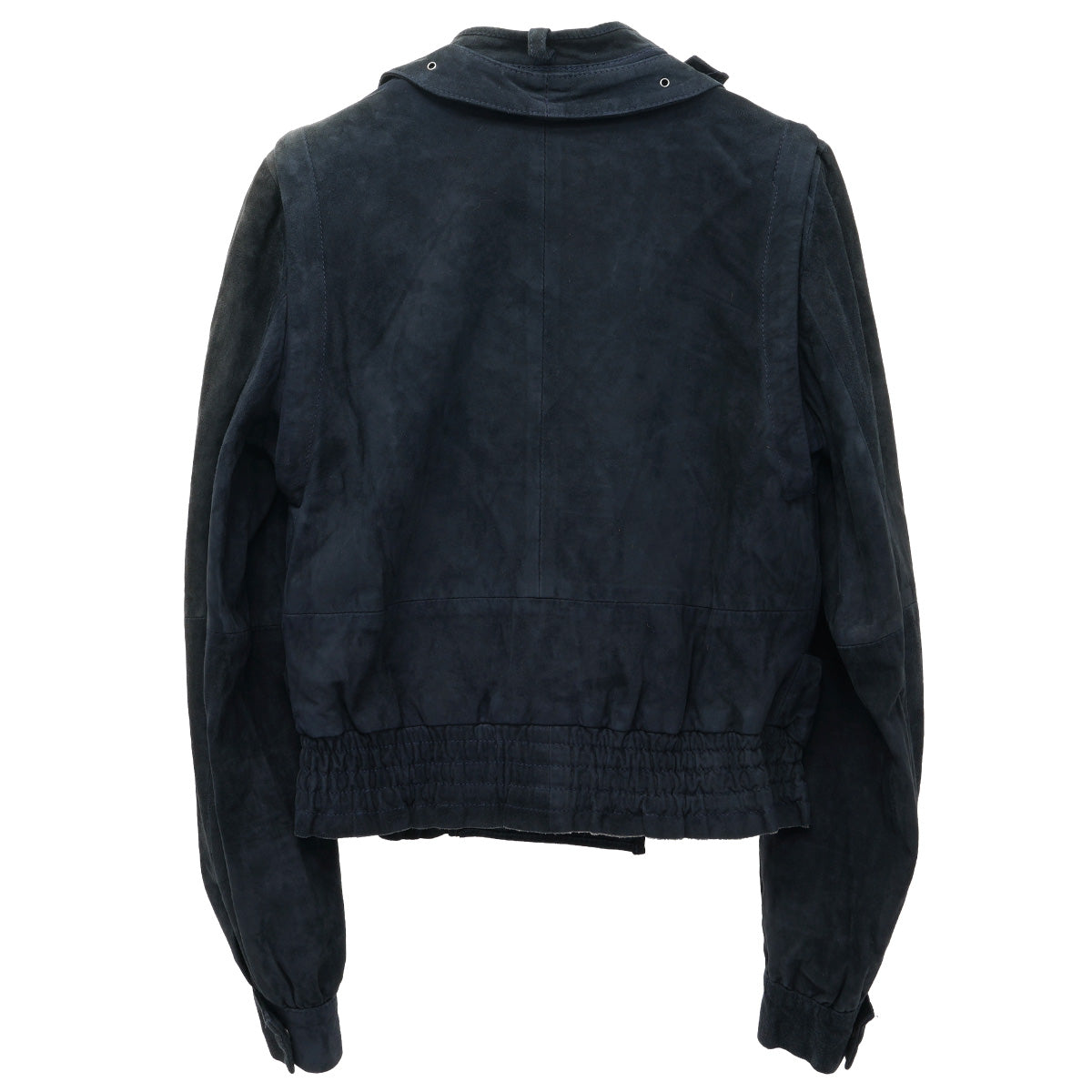 LEATHER BLOUSON / NAVY