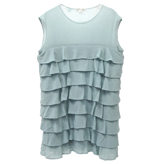 FRILL SLEEVELESS TOP / LIGHT BLUE