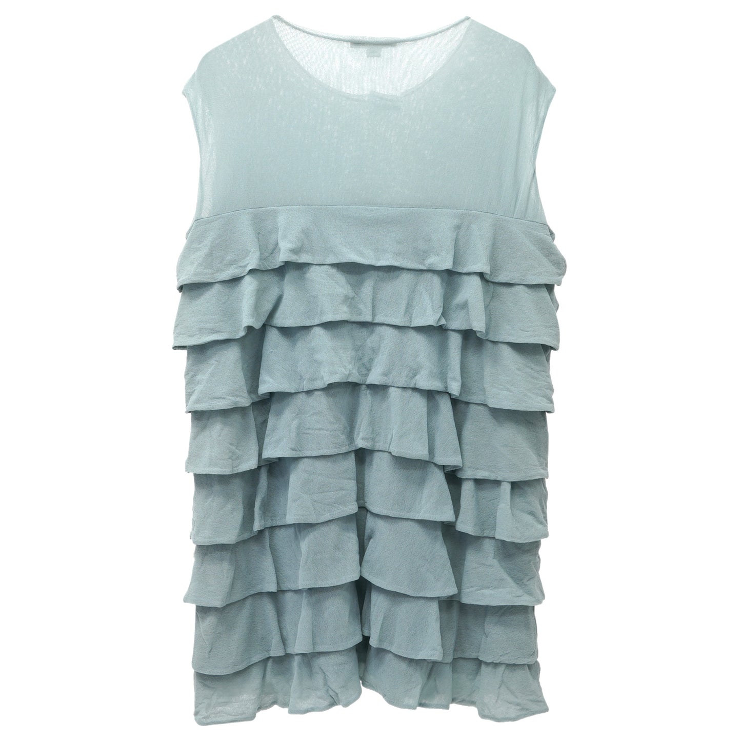 FRILL SLEEVELESS TOP / LIGHT BLUE