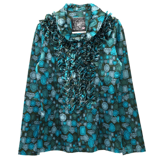 FRILL BLOUSE / BLUE