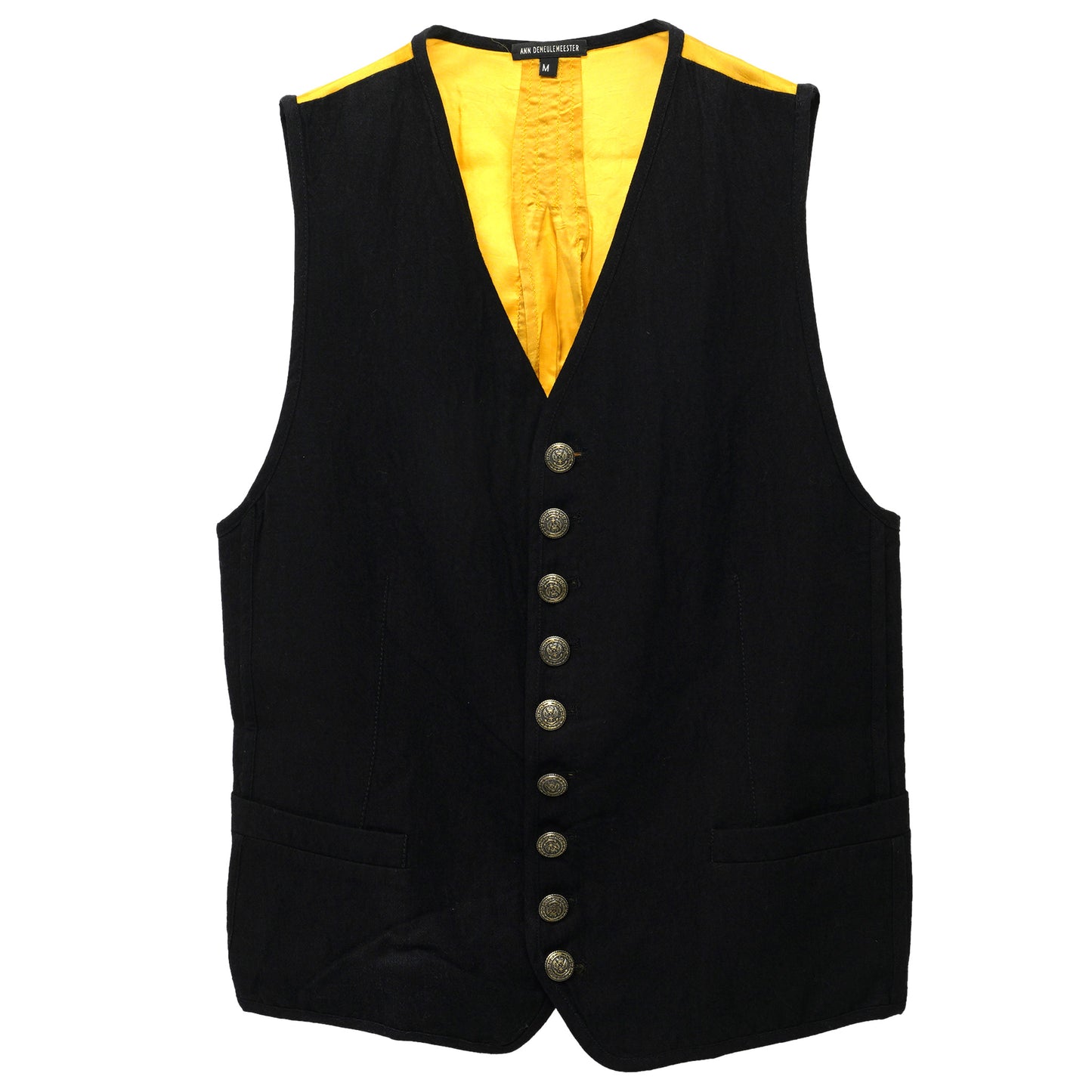 MULTI BUTTON VEST / BLACK&YELLOW