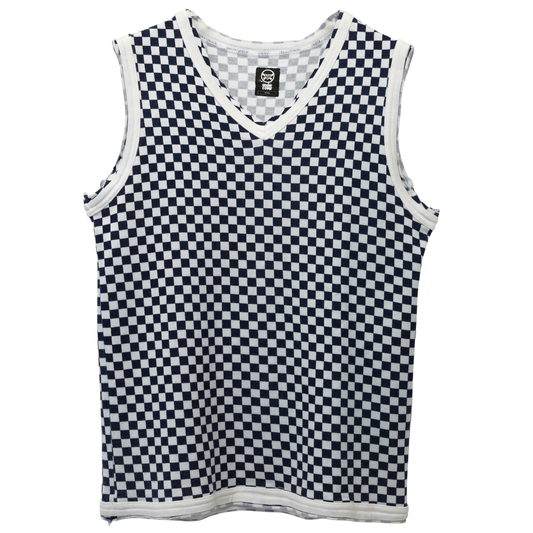 CHECKERBOARD SLEEVELESS TOP / BLACK&WHITE