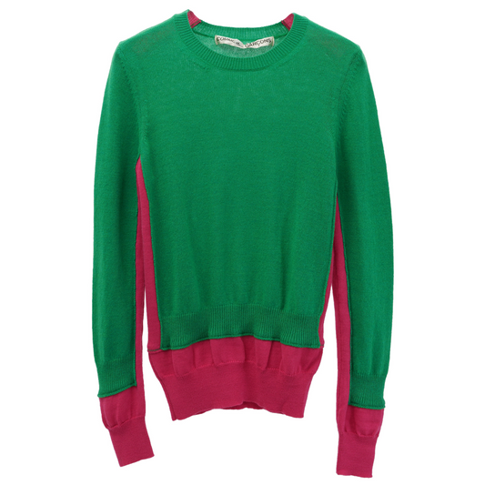 COLOR BLOCK SWEATER / GREEN&PINK