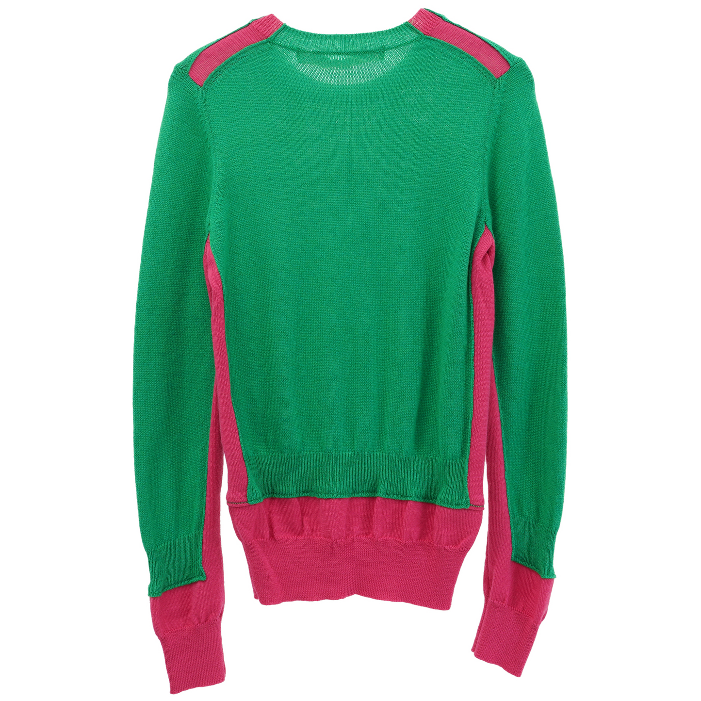 COLOR BLOCK SWEATER / GREEN&PINK