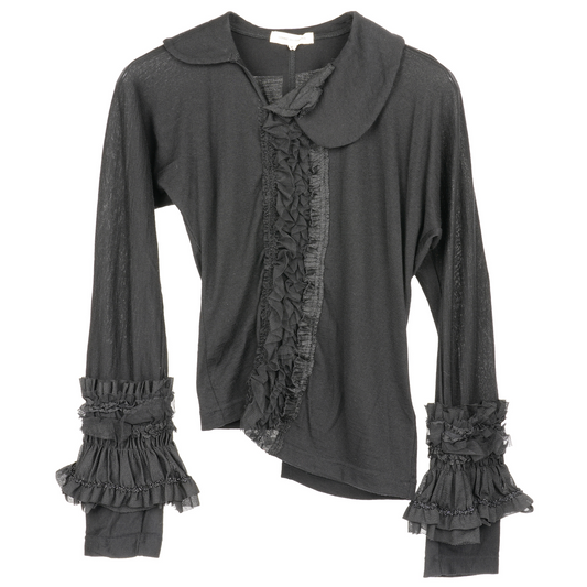 ASYMMETRY FRILL TOP / BLACK