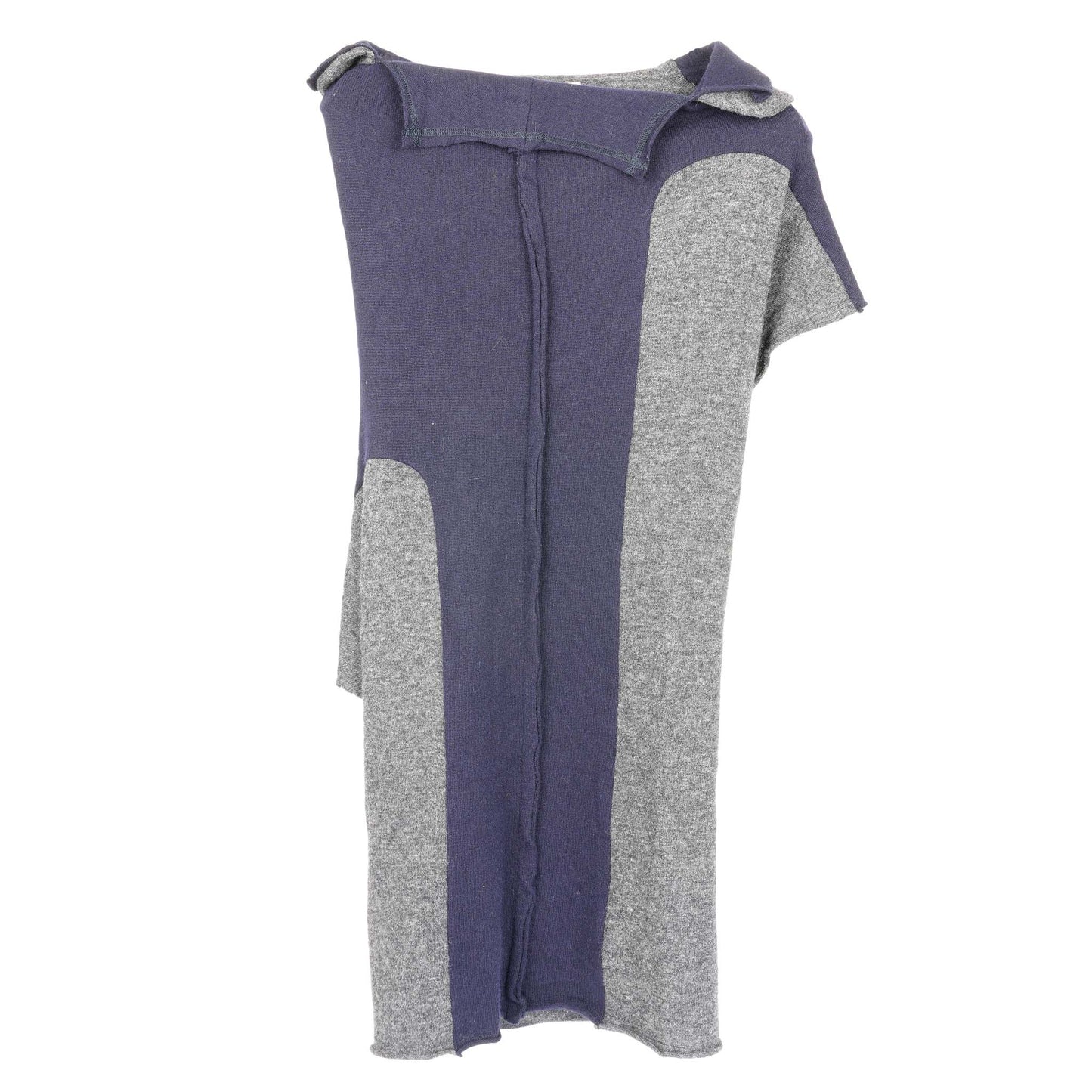 ASYMMETRY KNIT DRESS / PURPLE&GREY